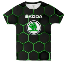 Детская 3D футболка Skoda (броня)