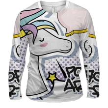 Чоловічий 3D лонгслів Pop art unicorn