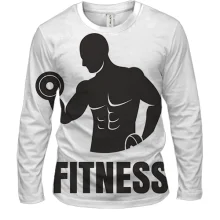 Мужской 3D лонгслив Fitness Gym с атлетами