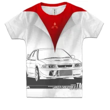 Детская 3D футболка Mitsubishi (рисунок)