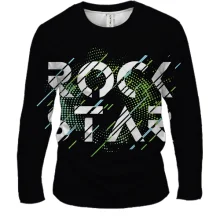 Мужской 3D лонгслив Rock Star Glitch