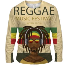 Чоловічий 3D лонгслів Reggae music fest
