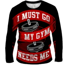 Мужской 3D лонгслив I must go my gym needs me