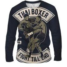 Мужской 3D лонгслив Thai Boxer