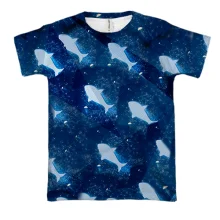 3D футболка Blue fish pattern