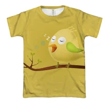 3D футболка Yellow bird sleeping