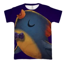 3D футболка Bird with bow tie