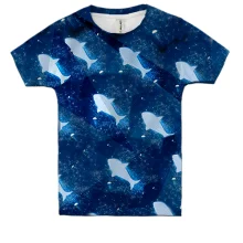 Детская 3D футболка Blue fish pattern
