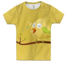 Детская 3D футболка Yellow bird sleeping