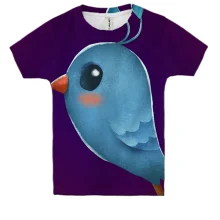 Детская 3D футболка Light-blue bird