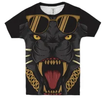 Детская 3D футболка Cougar with glasses