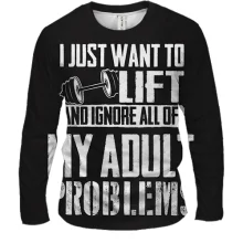 Мужской 3D лонгслив Lift - My adult problems