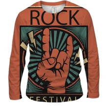 Мужской 3D лонгслив rock festival