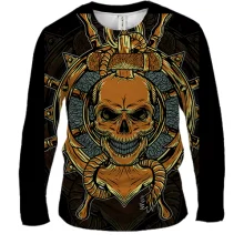 Мужской 3D лонгслив с морским скелетом