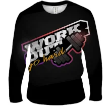 Мужской 3D лонгслив Work out go hard