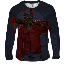 Мужской 3D лонгслив Bad dog