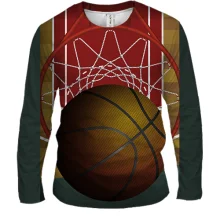Мужской 3D лонгслив Basketball кольцо