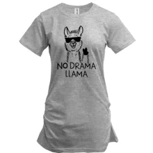 Подовжена футболка no drama llama.