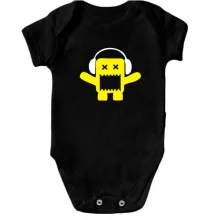 Детское боди Yellow monster in the headphones.