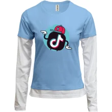 Комбинированный лонгслив Tiktok icon.