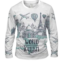 Мужской 3D лонгслив World Tourism Day