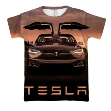 3D футболка Black Tesla