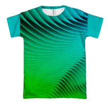3D футболка Зелёные волны