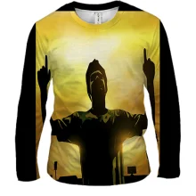 Мужской 3D лонгслив с футболистом и жестом