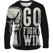 Мужской 3D лонгслив Go fight win