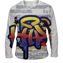 Мужской 3D лонгслив Hip Hop graffiti