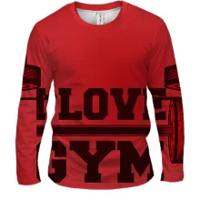 Мужской 3D лонгслив I love gym