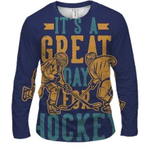 Мужской 3D лонгслив Great day for hockey