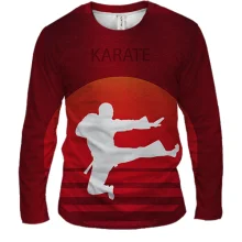 Мужской 3D лонгслив Karate на фоне заката