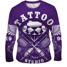 Мужской 3D лонгслив black Tattoo studio
