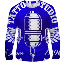 Мужской 3D лонгслив blue Tattoo studio
