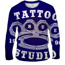 Чоловічий 3D лонгслів з кастетом та Tattoo studio
