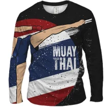 Мужской 3D лонгслив с борцом Muay Thai (2)