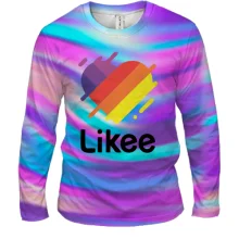 Мужской 3D лонгслив Likee на абстрактных волнах