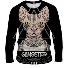 Чоловічий 3D лонгслів Gangster Cat