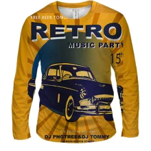 Мужской 3D лонгслив Retro Music Part
