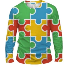 Мужской 3D лонгслив Puzzle Pattern