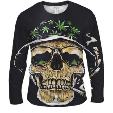 Чоловічий 3D лонгслів Rasta Skull