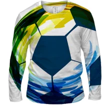 Чоловічий 3D лонгслів Football Watercolor Art