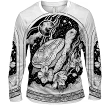 Мужской 3D лонгслив Turtle Art Tattoo