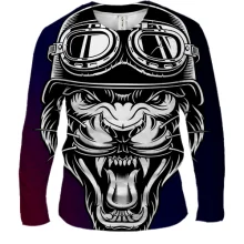 Мужской 3D лонгслив Lion Head Pop Art