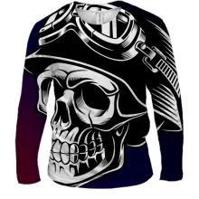 Мужской 3D лонгслив Skull Pop Art с черепом в каске