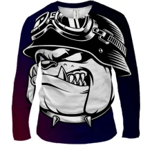 Мужской 3D лонгслив Bulldog head pop art