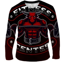Чоловічий 3D лонгслів Bull Fitness Center