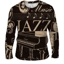 Чоловічий 3D лонгслів Jazz Music Instruments