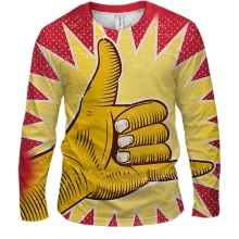 Мужской 3D лонгслив Rasta Hand Pop Art